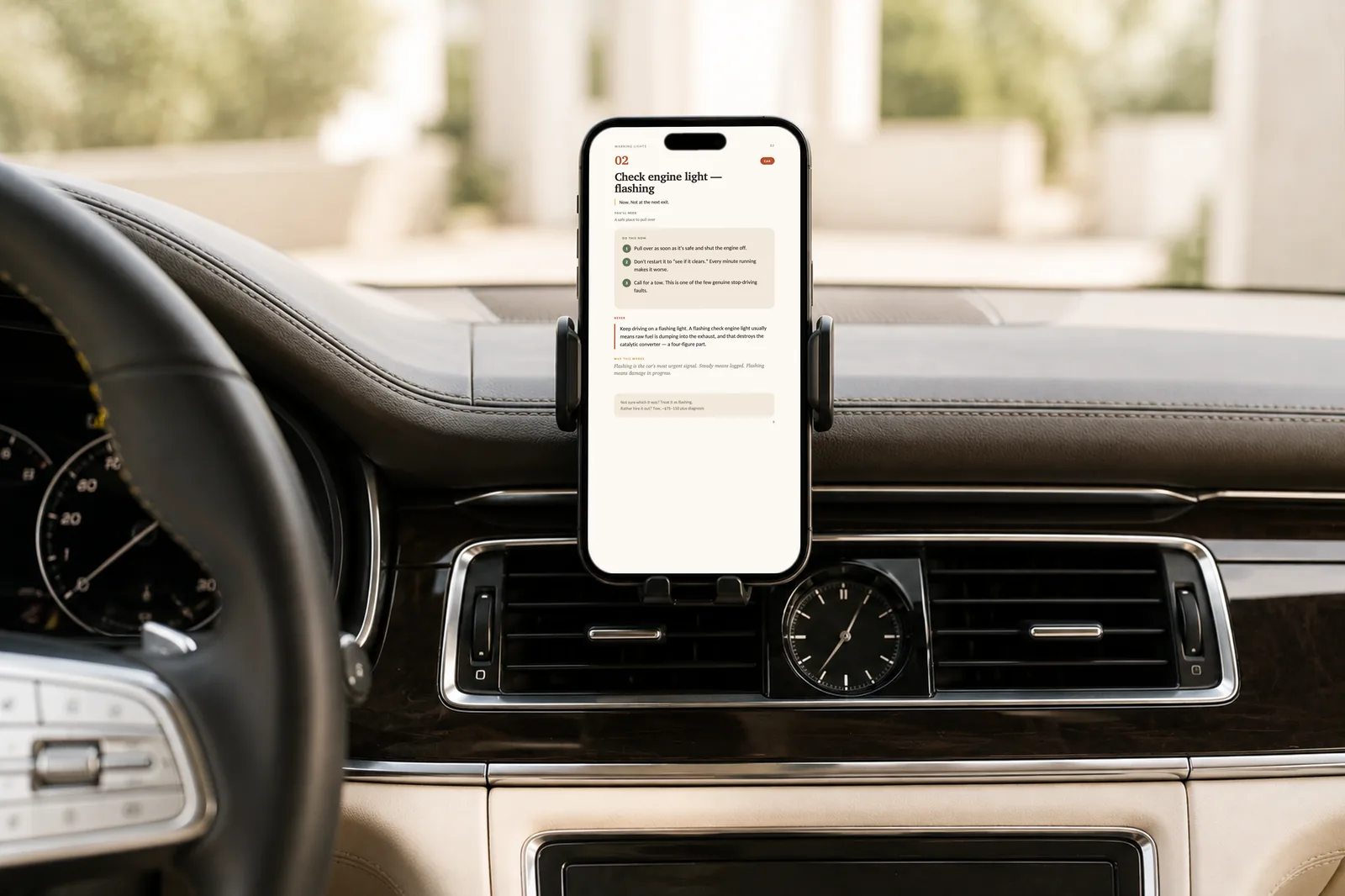 UNRUIN CAR guide open on a phone