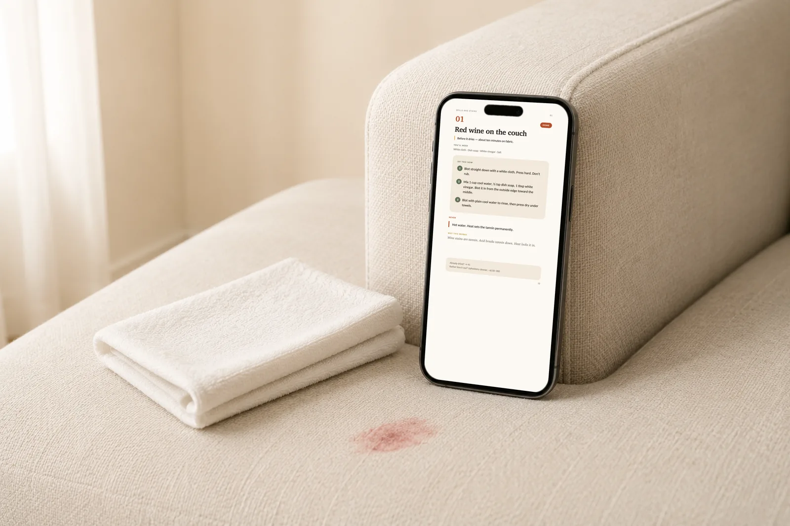 UNRUIN HOME guide open on a phone