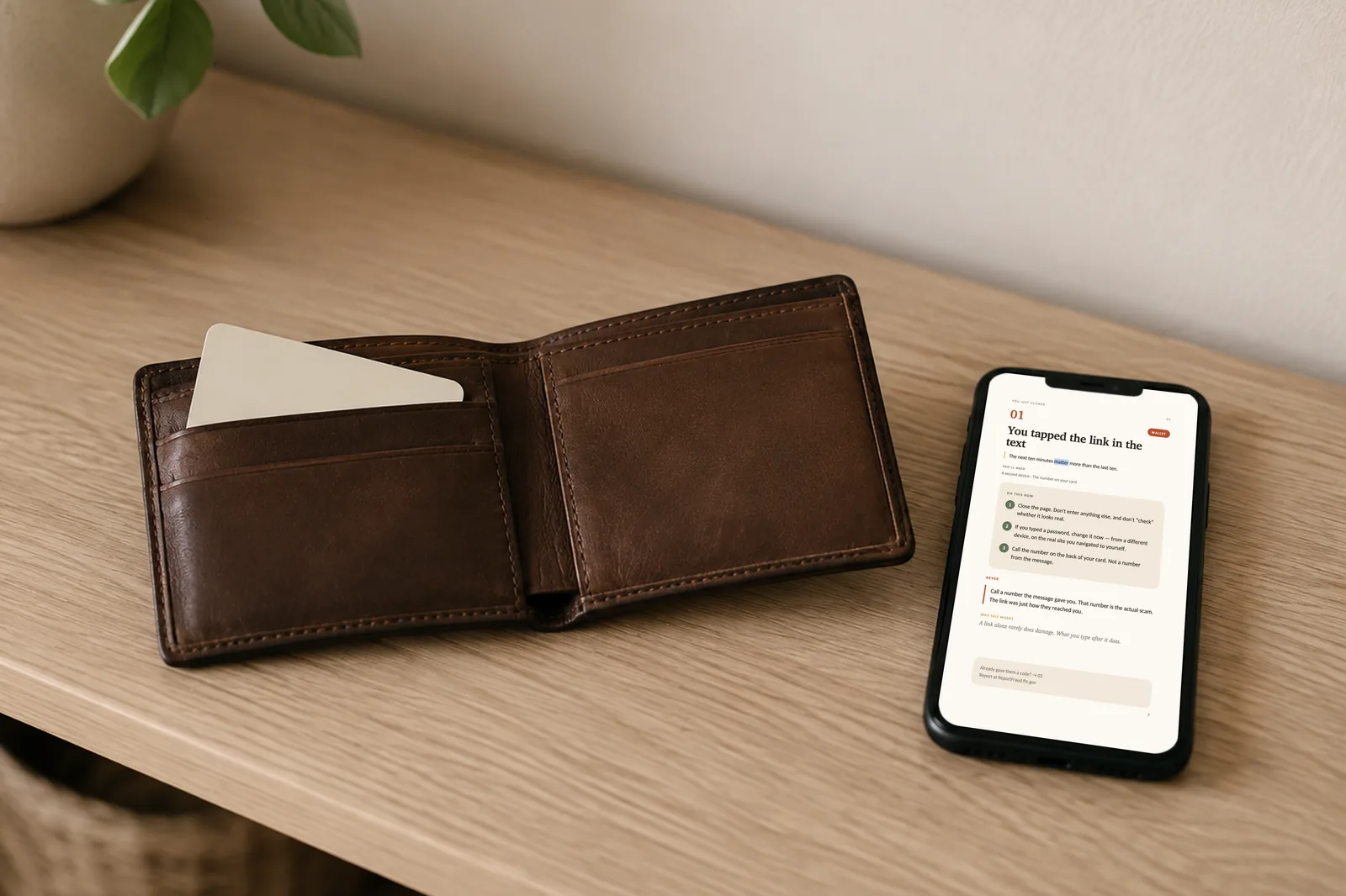 UNRUIN WALLET guide open on a phone